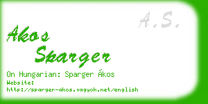 akos sparger business card